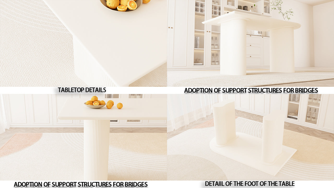 63" Medieval Modern Cream MDF Dining Table Set with 6 Beige PU Leather Chairs, Black Metal Legs, Ergonomic Design for Kitchen & Home Dining Room