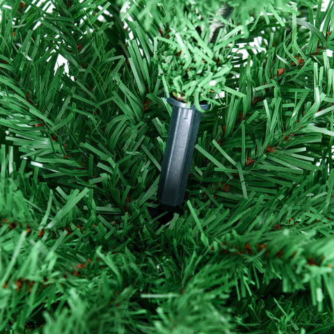 HOMCOM 6ft Slim Pencil Christmas Tree | Realistic Light Green Unlit Xmas Tree with 390 Branch Tips &amp; Plastic Stand | Perfect for Cozy Home Decor &amp; Holiday Ambiance