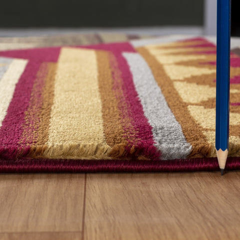 Nature's Nest 2'7" x 7'3" Lodge Area Rug | Red Polypropylene Southwest Runner for Entryway, Hallway, Living Room | Stain Resistant, Durable, Kid & Pet Friendly, Made in Turkey