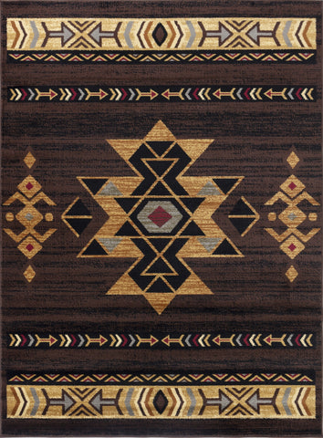 Tribes GC 2'x3' Southwest Brown Area Rug - 100% Polypropylene, Jute Back, Stain-Resistant Accent Rug for High-Traffic Entryways &amp; Living Rooms, Durable &amp; Easy Care, Made in Turkey
