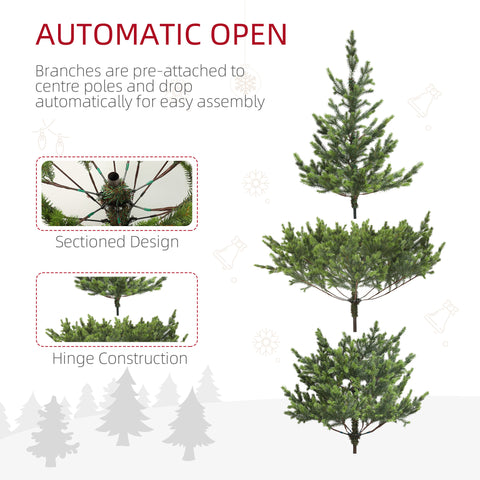 HOMCOM 6ft Sparse Cedar Artificial Christmas Tree - Realistic PE Needles, Hinged Design, Flame Retardant Green Xmas Tree for Home & Office Holiday Decor, 76.8"H