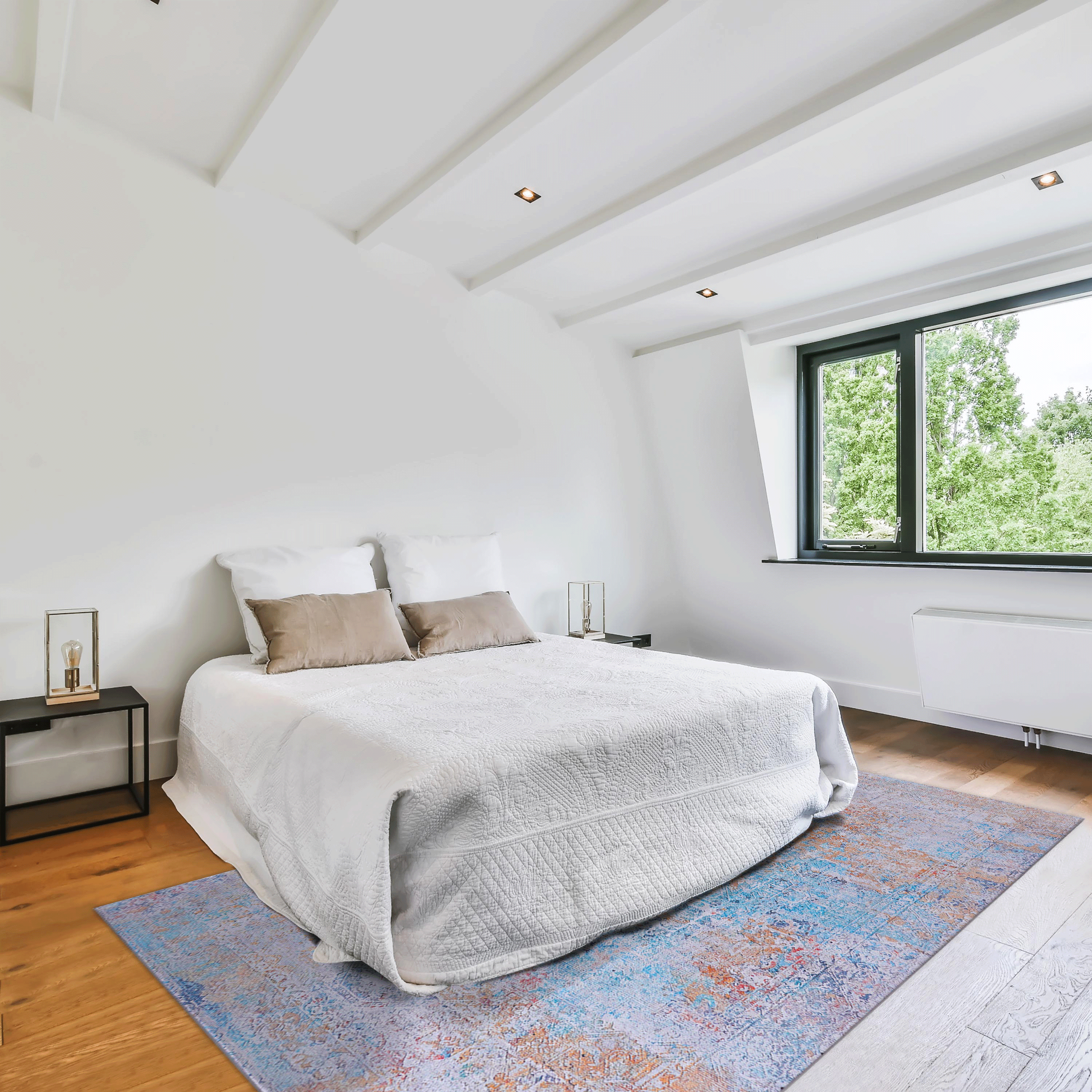 MAVAL Yellow Washable Rug 8x10 | Soft Chenille Polyester Area Rug for Living Room, Bedroom, Dining | Stain-Resistant, Non-Slip | Easy Clean | Turkish Made