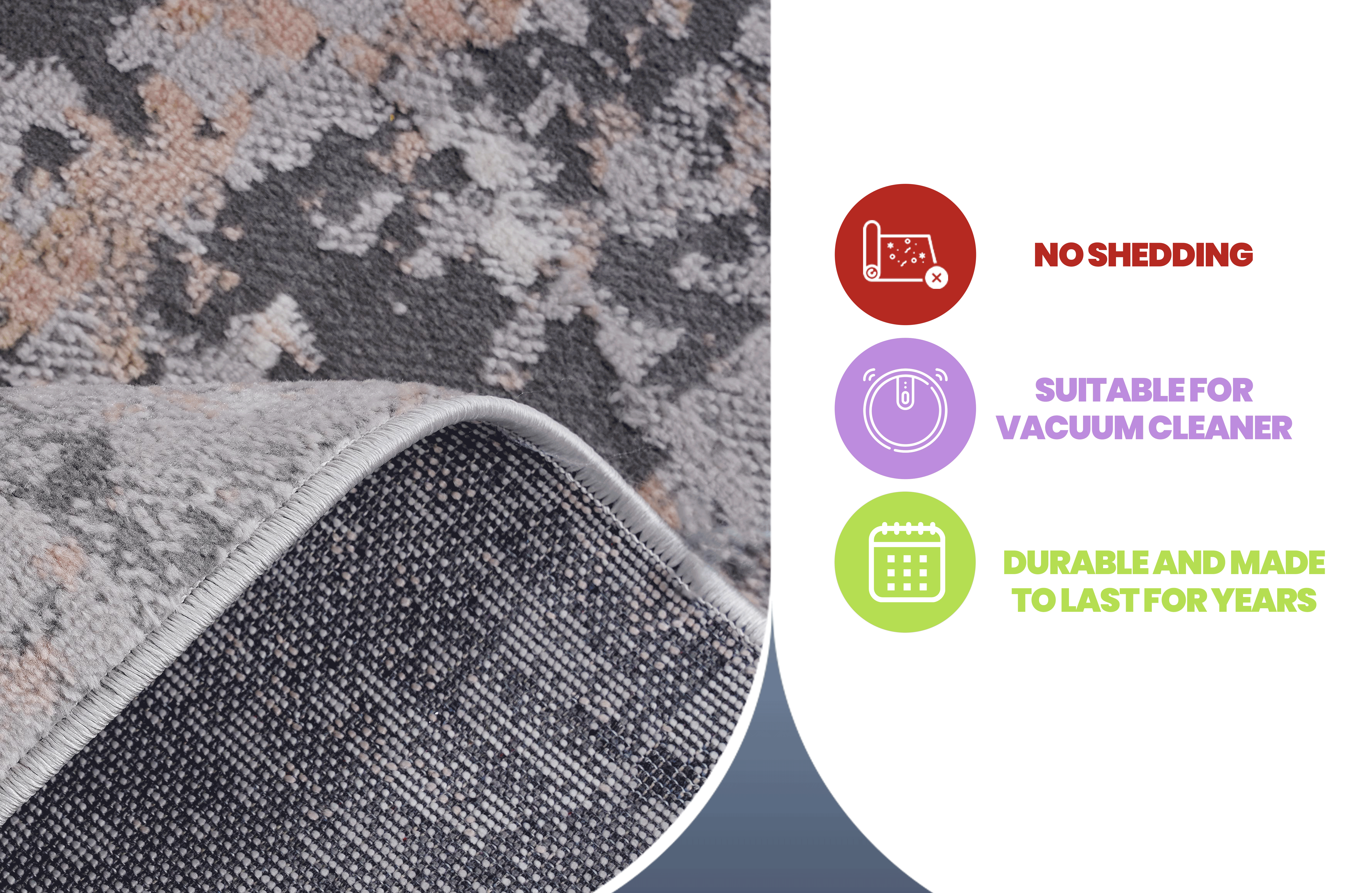 MARFI Collection 8x10 Grey Multi Abstract Area Rug - Stain Resistant, Non-Shedding Polyester for Living Room, Bedroom, Entryway, Home Office - Durable, Easy Care, Medium Pile, Latex-Free Cotton Backing, Made in Turkey