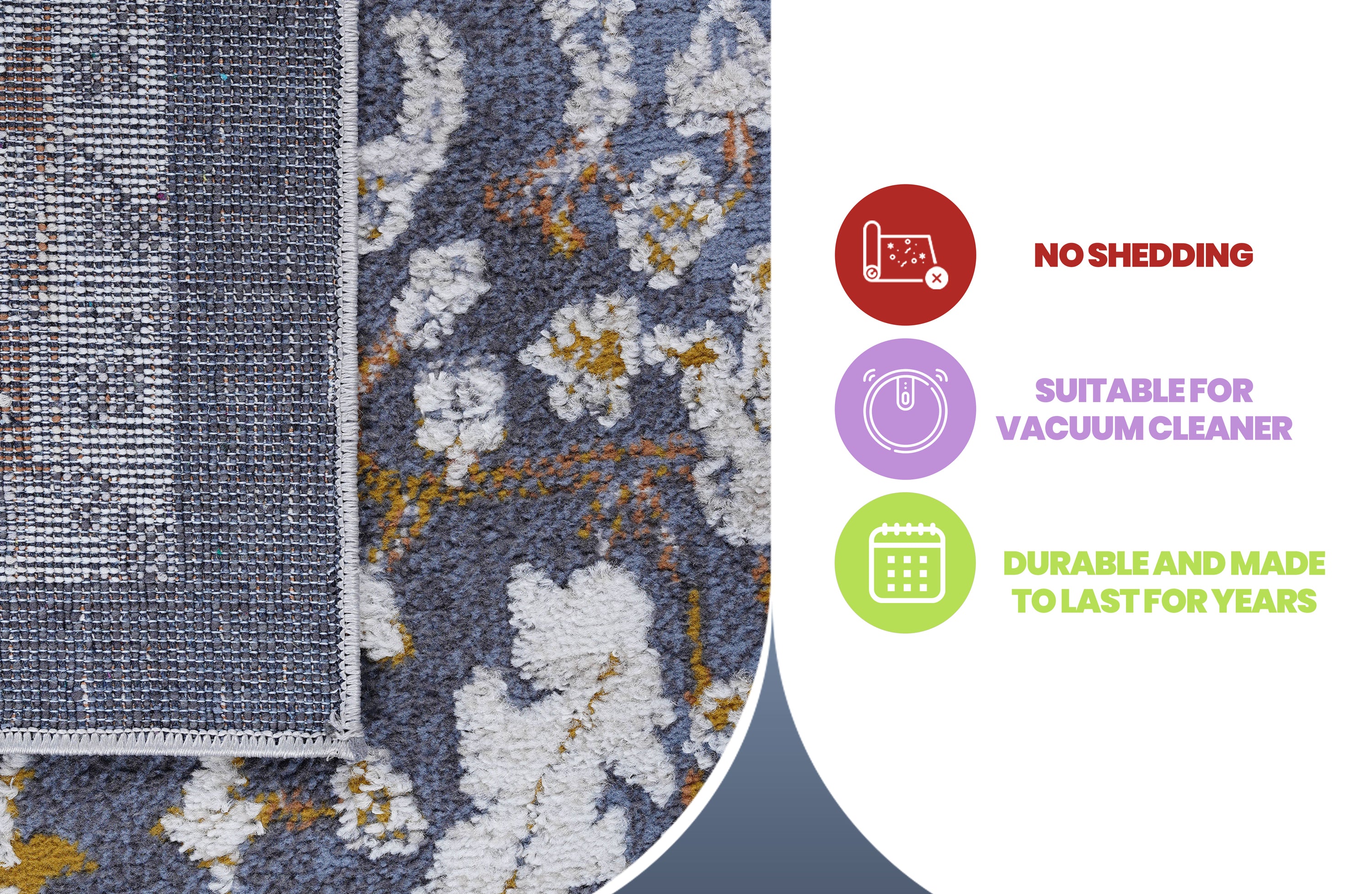 PAYAS Collection 8x10 Traditional Blue Area Rug - Stain Resistant, Non-Shedding Polyester for Living Room, Bedroom, Office, Kid & Pet Friendly, Medium Pile, Turkish Made