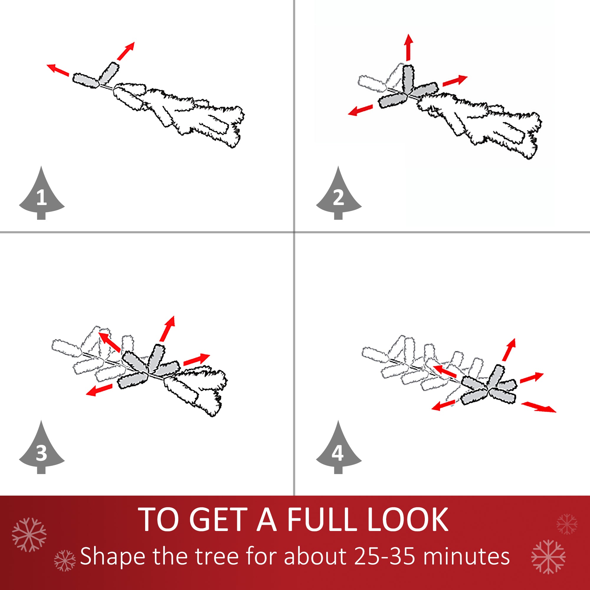 HOMCOM 7ft Black Douglas Fir Artificial Christmas Tree - Unlit, Realistic Plastic Branches, 1346 Tips, Sturdy Metal Base for Halloween & Holiday Decor