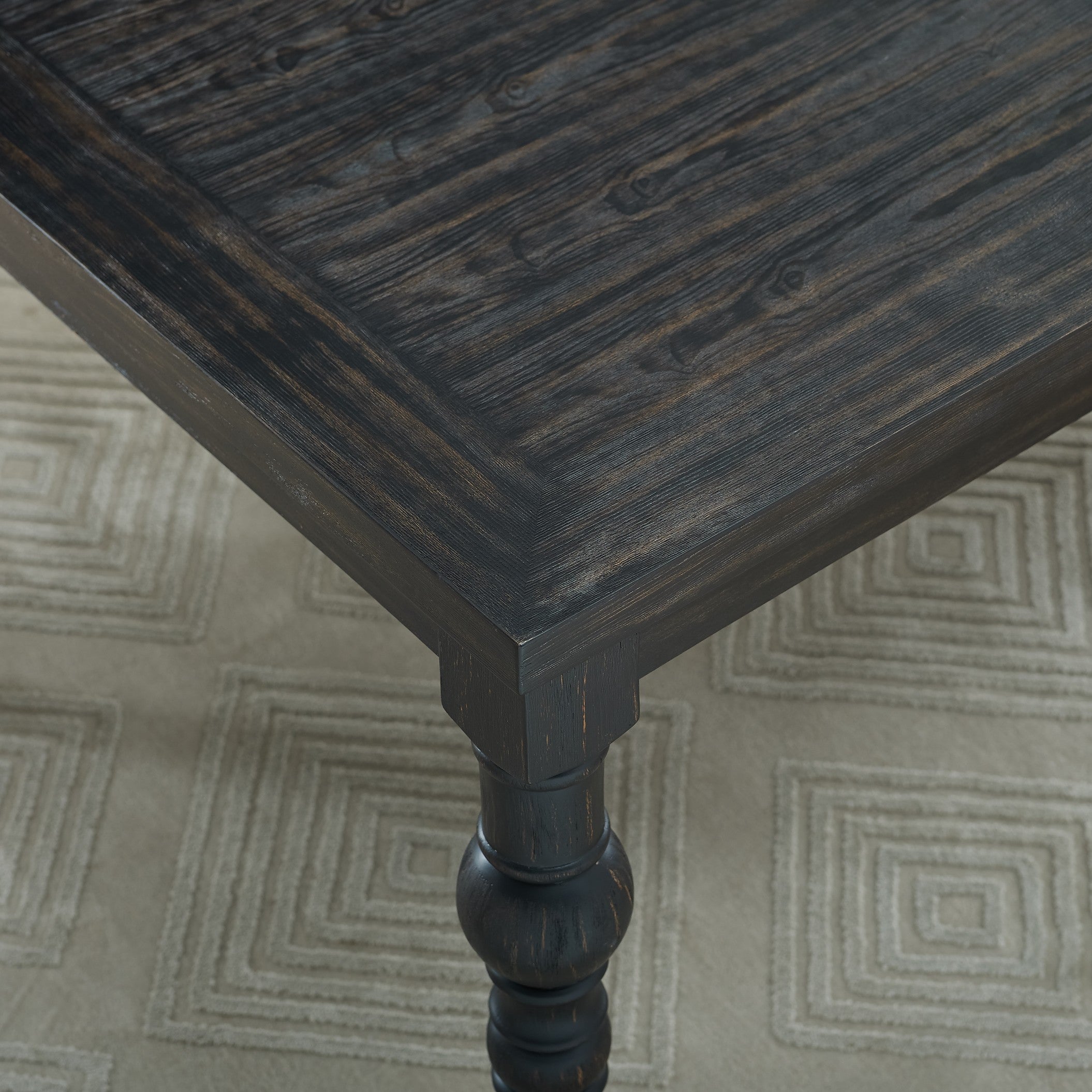 Leviton Urban Style 5-Piece Rectangular Dining Set: Solid Wood Dark Wash Table &amp; 4 Purple Chairs, Seats 4, Dining Room Furniture, 65" W