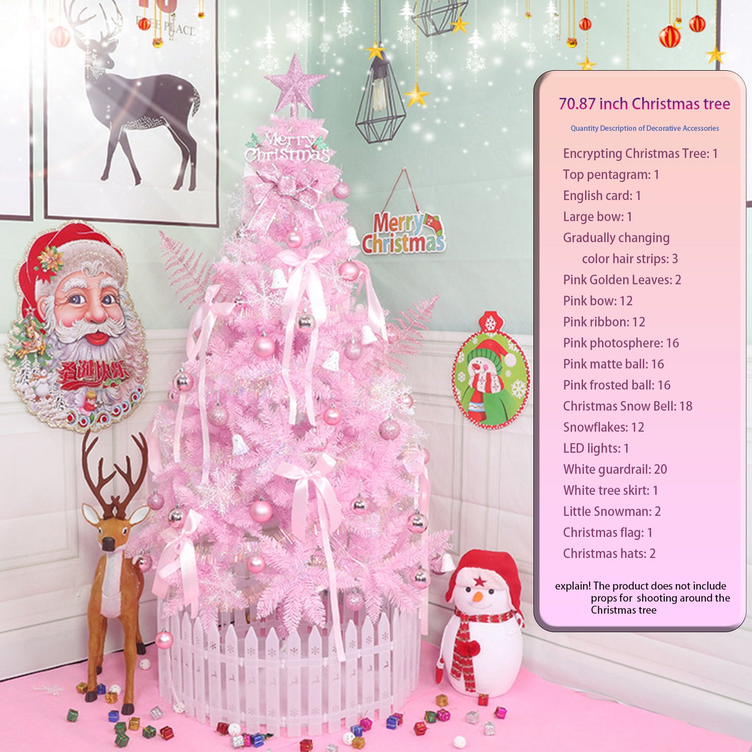 6FT Slim Pink Pencil Christmas Tree - Flame-Resistant PVC, Sturdy Metal Base, Easy Assembly for Apartments, Offices &amp; Holiday Decor