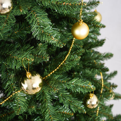 6FT Green Christmas Tree: 250 Warm White LED Lights, 1000 Realistic PVC &amp; Hard Needle Tips, Hinged Branches, Sturdy Metal Stand for Indoor Home Holiday Decor