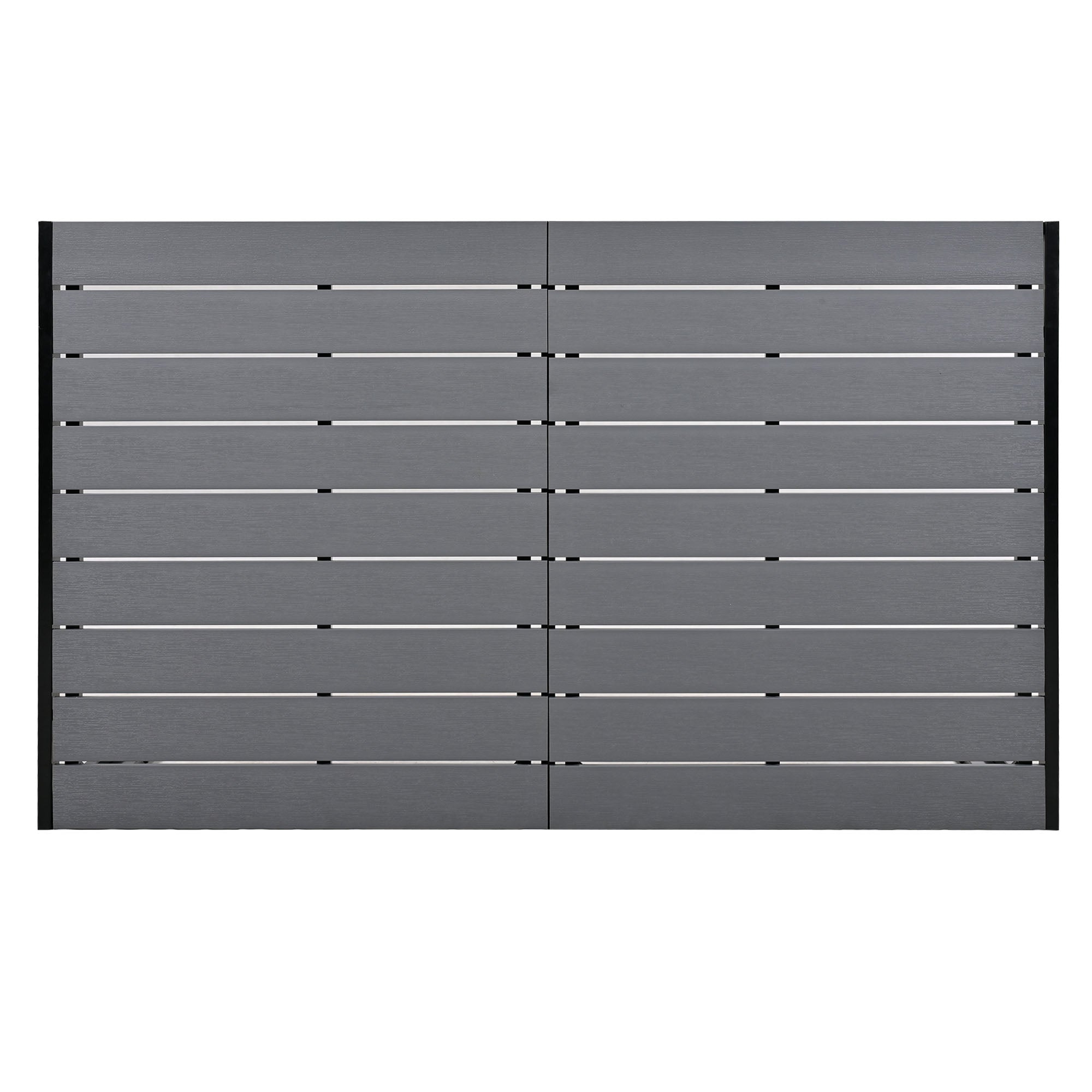 U-Style 6-Seater Steel Outdoor Patio Dining Set - Durable Gray Table & Chairs for Balcony, Backyard, Garden - 58.3" L x 35.4" W - All-Weather Furniture for Residential Use