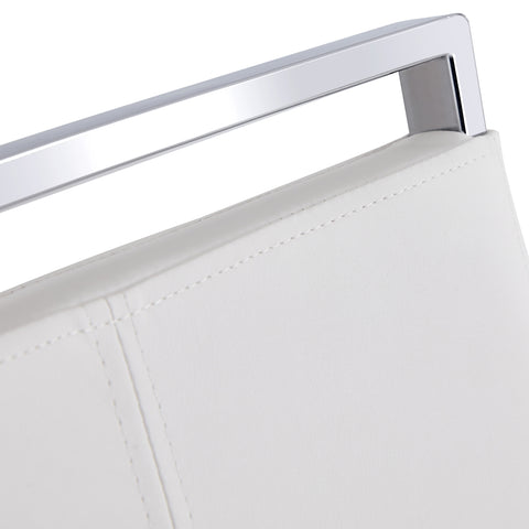 Elegant Transparent Tempered Glass Dining Set with 6 White PU Chairs - 71"x35.4" Modern Kitchen &amp; Dining Room Furniture for 4-8 People, Silver Legs, Minimalist Design