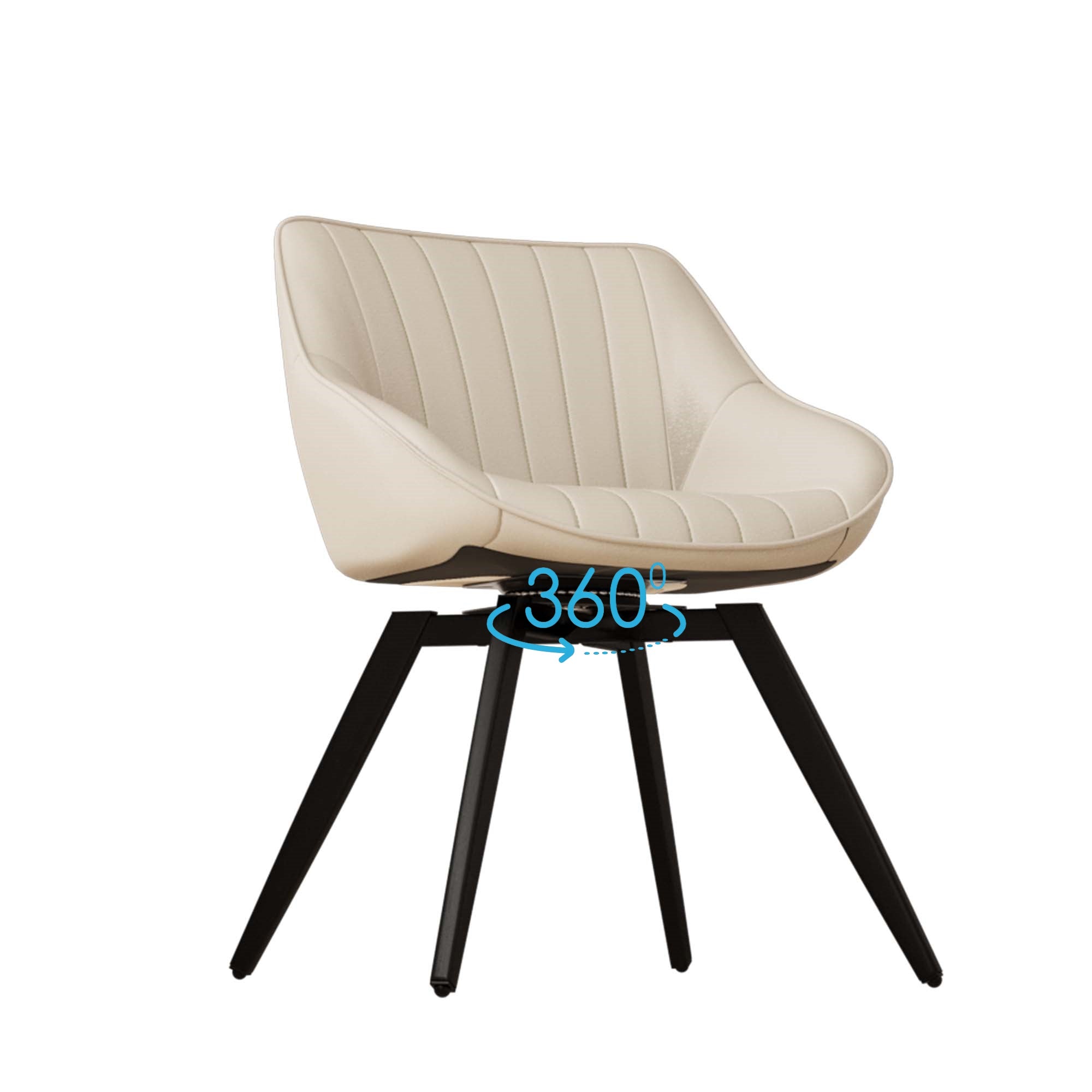 29.5" Modern Round MDF Coffee Table with Storage &amp; 2 Ergonomic PU Dining Chairs - Beige/Wood Finish, Black Metal Legs - Ideal for Kitchen, Living Room, Office Home Use