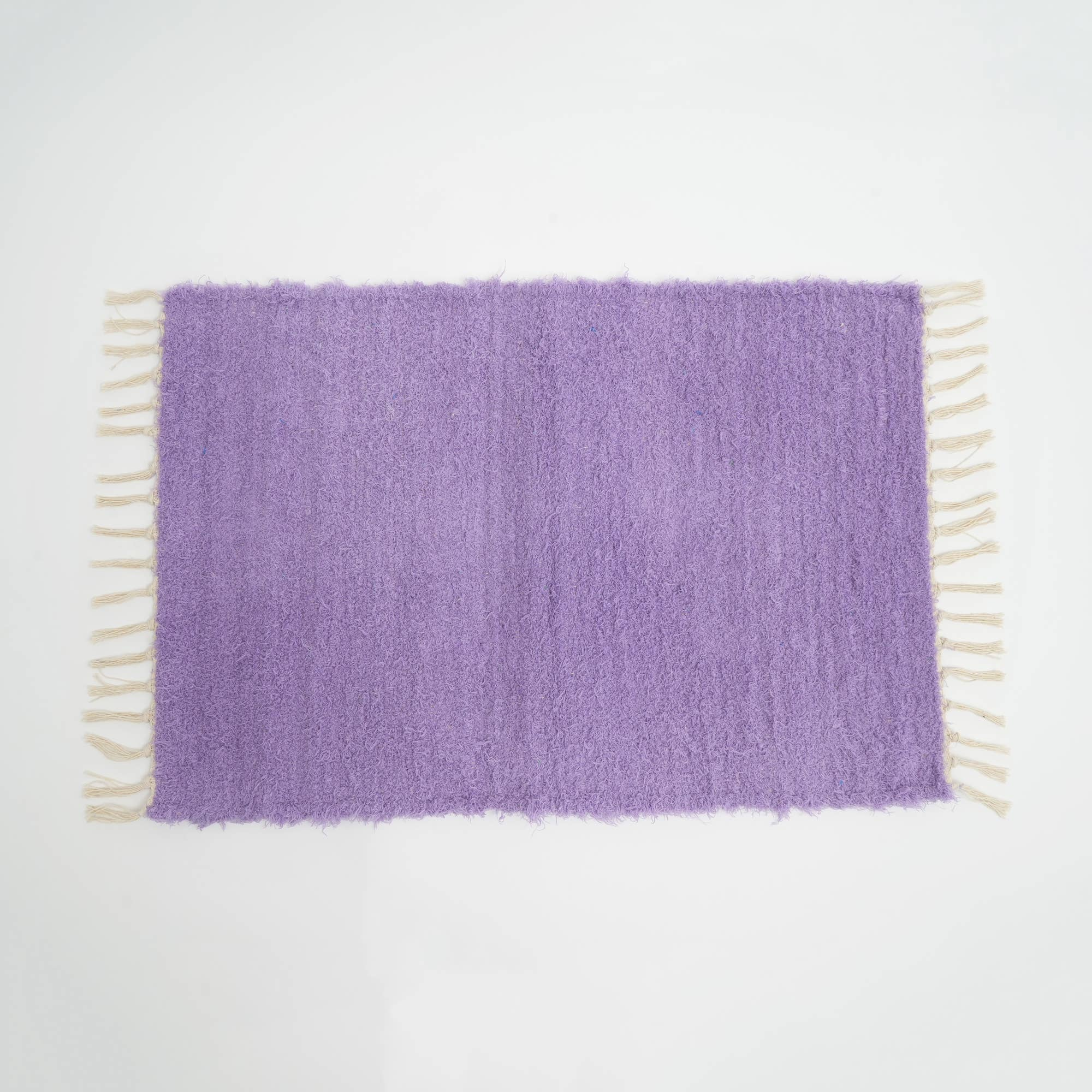 Camelot 36x24" Purple Scatter Rug - Soft Cotton Blend Accent Rug for Living Room, Bedroom, Entryway, Home Decor - Textured Fringe, Durable, Easy Care, India