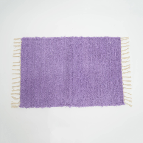 Camelot 36x24" Purple Scatter Rug - Soft Cotton Blend Accent Rug for Living Room, Bedroom, Entryway, Home Decor - Textured Fringe, Durable, Easy Care, India