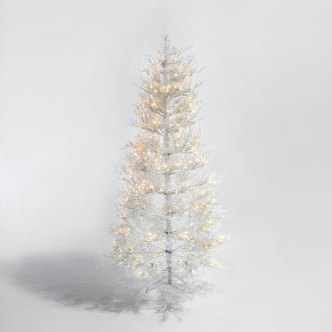 6FT Snow Flocked Aspen Fir Artificial Christmas Tree | Hinged Design with 623 Lush PE Tips & 420 Warm White LED Lights | Stunning Holiday Decor for Home & Party