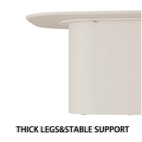 63" Cream Modern MDF Dining Table Set with 4 PU Leather Chairs, Black Metal Legs, Ergonomic Design, Stain-Resistant Tabletop, Perfect for Home Kitchen & Dining Room