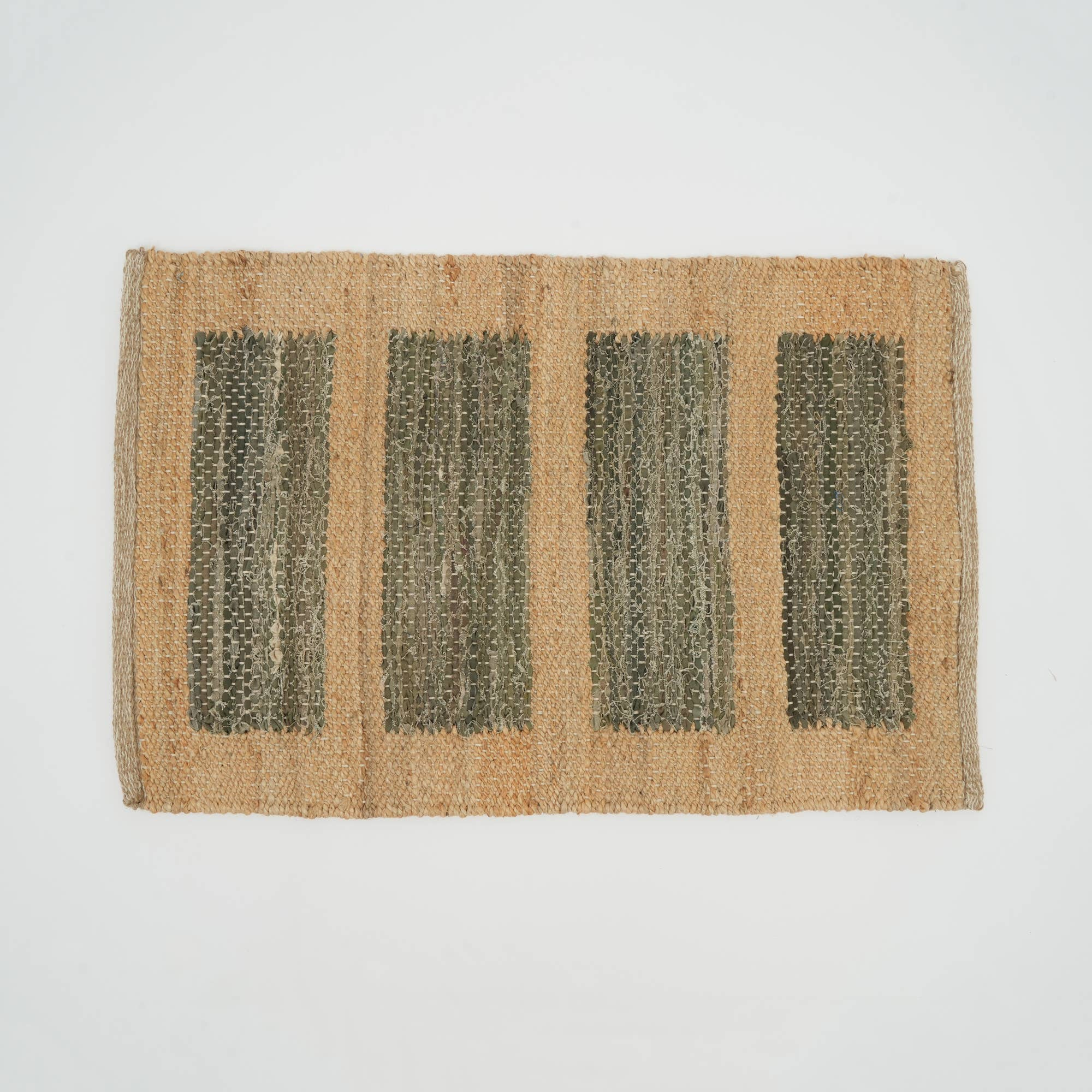 Spike 36"x24" Beige Scatter Rug - Soft Cotton Blend Accent Rug for Living Room, Bedroom, Entryway - Textured Fringed Home Decor, India