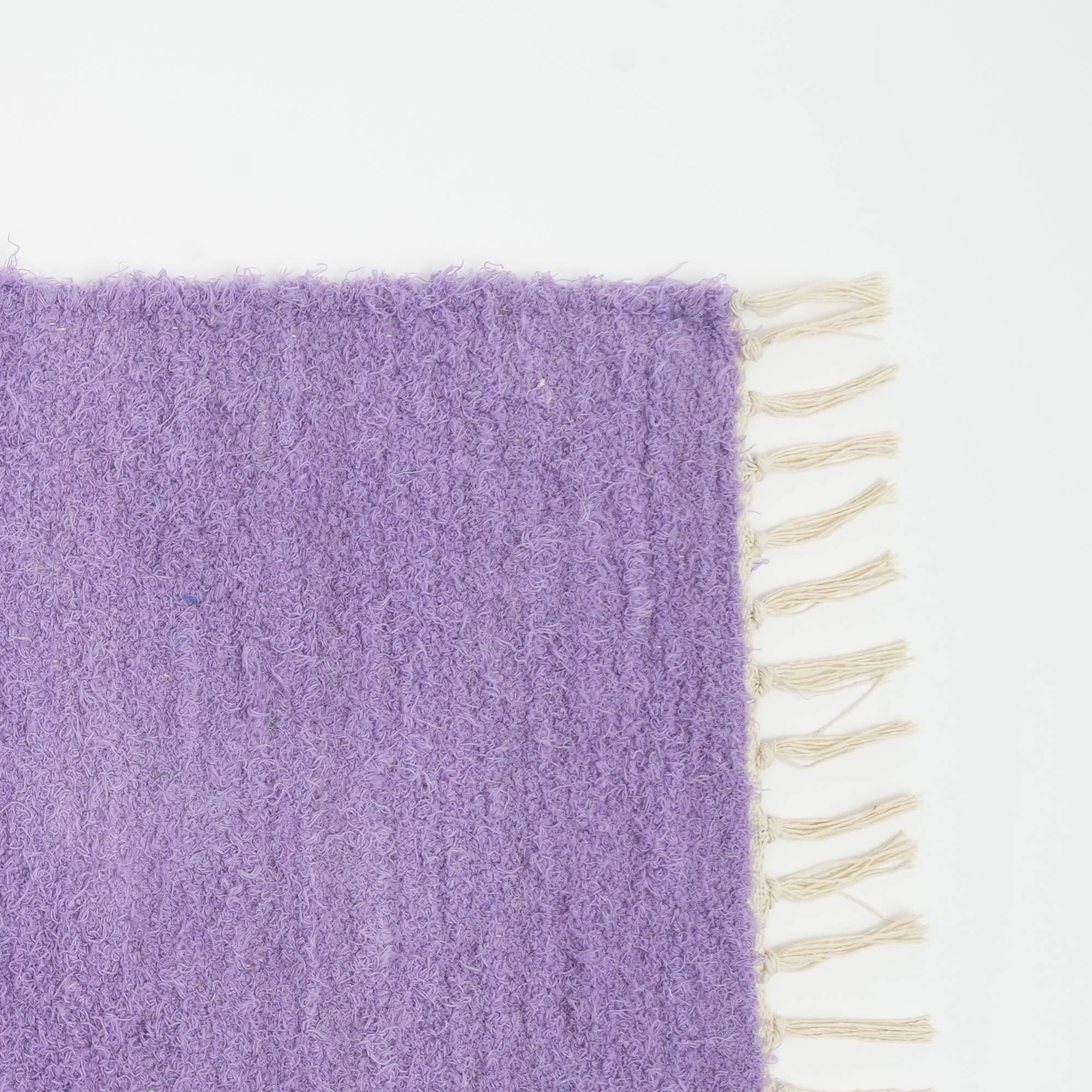 Camelot 36x24" Purple Scatter Rug - Soft Cotton Blend Accent Rug for Living Room, Bedroom, Entryway, Home Decor - Textured Fringe, Durable, Easy Care, India