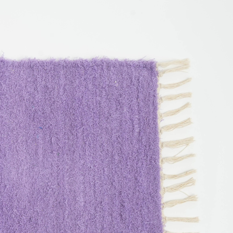 Camelot 36x24" Purple Scatter Rug - Soft Cotton Blend Accent Rug for Living Room, Bedroom, Entryway, Home Decor - Textured Fringe, Durable, Easy Care, India