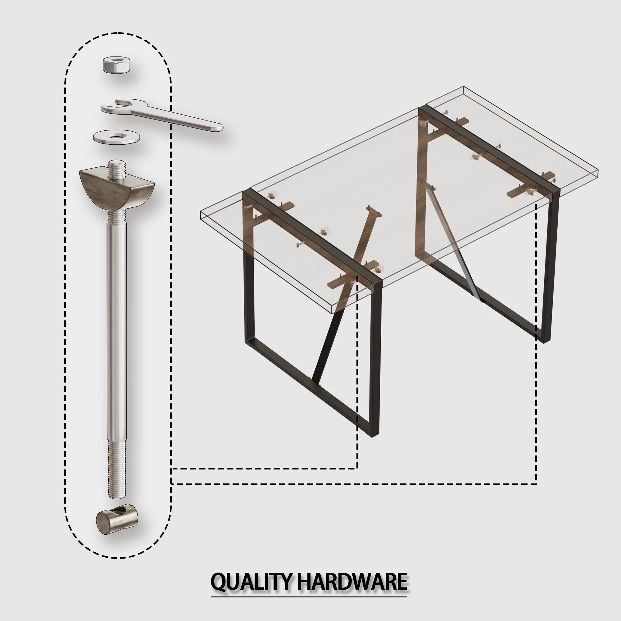 55" Rustic Farmhouse Industrial Dining Table Set for 4, MDF Wood Top, Black Metal Legs, PU Armless Chairs, Modern Kitchen & Dining Room Furniture, Easy Assembly