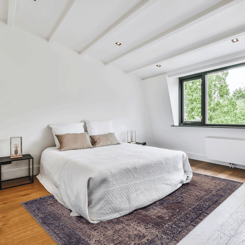 MAVAL Burgundy Washable Area Rug 4x6 - Soft Chenille Polyester | Non-Slip, Stain-Resistant, Low Pile | Ideal for Living Room, Dining Room, Bedroom, Hallway, Kitchen