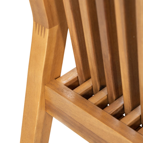 Durable 5-Piece Acacia Wood Patio Furniture Set: Natural Table & 4 Beige Cushioned Chairs for Outdoor Dining, Garden, Deck - Heavy-Duty, All-Weather, 69" Table, 400lb Chairs