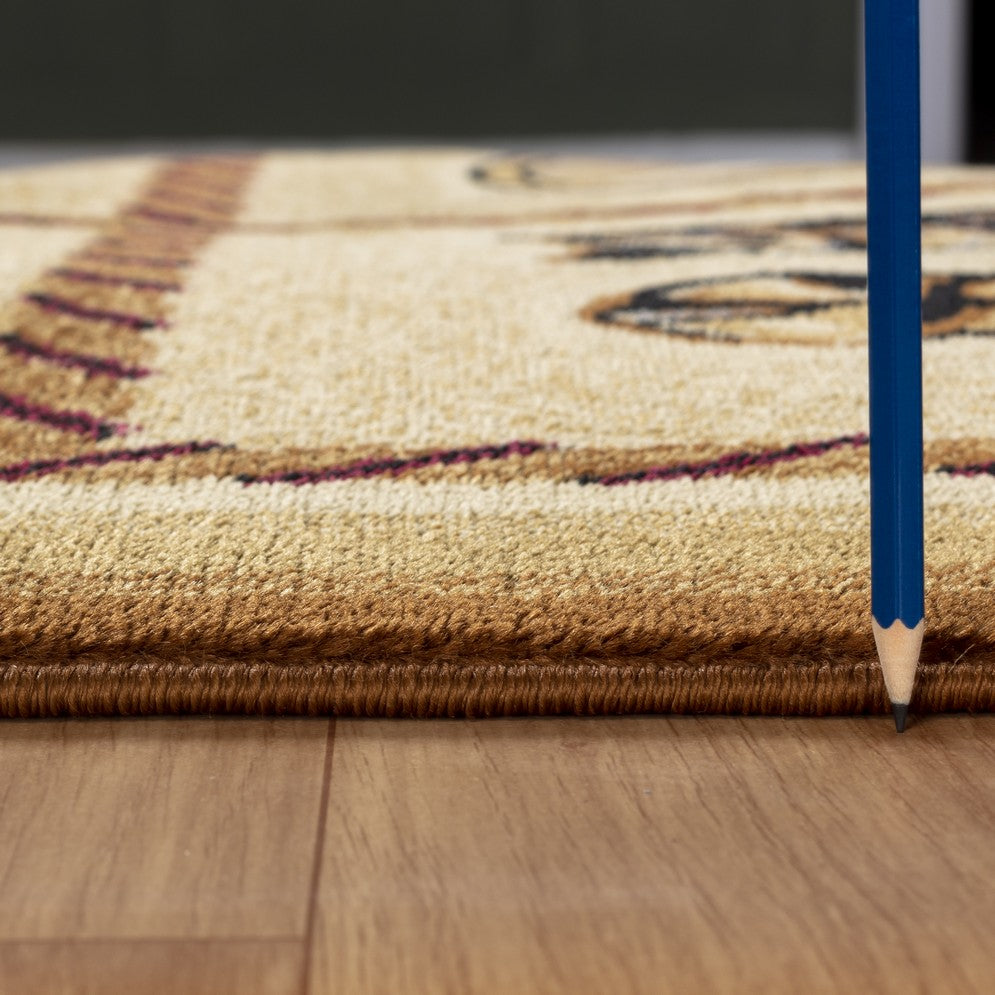 Tribes GC Southwest Area Rug - 7'10" x 10'3" Beige Polypropylene Rug, 0.39" Pile Height, Durable &amp; Stain Resistant for Living Room, Bedroom, High Traffic Areas, Made in Turkey