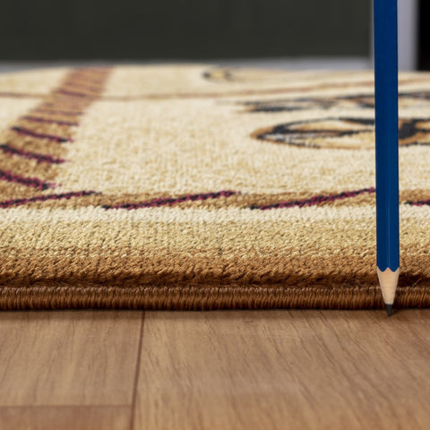 Tribes GC Southwest Area Rug - 7'10" x 10'3" Beige Polypropylene Rug, 0.39" Pile Height, Durable &amp; Stain Resistant for Living Room, Bedroom, High Traffic Areas, Made in Turkey