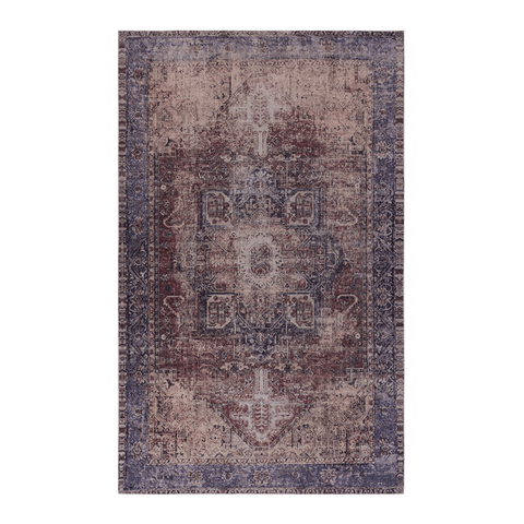 MAVAL Burgundy Washable Area Rug 8x10 - Soft Chenille Polyester, Non-Slip, Stain-Resistant, Low Pile for Living Room, Dining Room, Bedroom, Hallway, Kitchen, Turkey