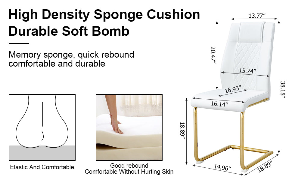 Modern Minimalist Dining Table Set with Imitation Marble Glass Top & Comfortable Chairs, Seats 4-8, U-Bracket MDF Legs, Black+Gold, Perfect for Dining & Living Rooms