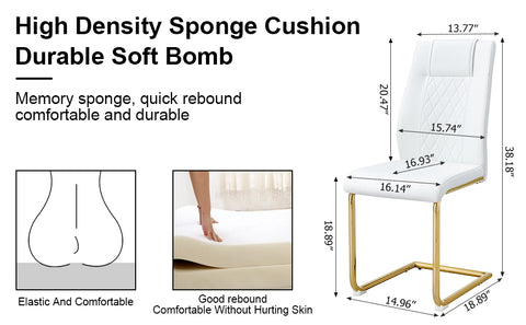 Modern Minimalist Dining Table Set with Imitation Marble Glass Top & Comfortable Chairs, Seats 4-8, U-Bracket MDF Legs, Black+Gold, Perfect for Dining & Living Rooms