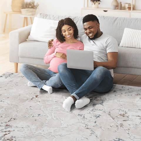 MARFI Collection 8x10 Multi Contemporary Area Rug - Stain Resistant, Non-Shedding Polyester for Living Room, Bedroom, Office, Turkey Made, 0.35" Pile