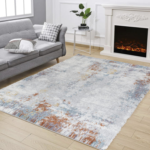 Loft Shag Grey 7'10" x 9'10" Shaggy Area Rug - 100% Polyester, 1.18" Pile Height, Stain Resistant, Kid &amp; Pet Friendly, Made in Turkey for Living Room, Bedroom, High Traffic Areas