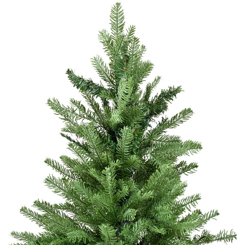 Premium 7FT Unlit Green Christmas Tree: Realistic PE PVC Mixed Branches, Hinged Design for Easy Setup, Dense Full Look, Durable Metal Base for Indoor Holiday Decor