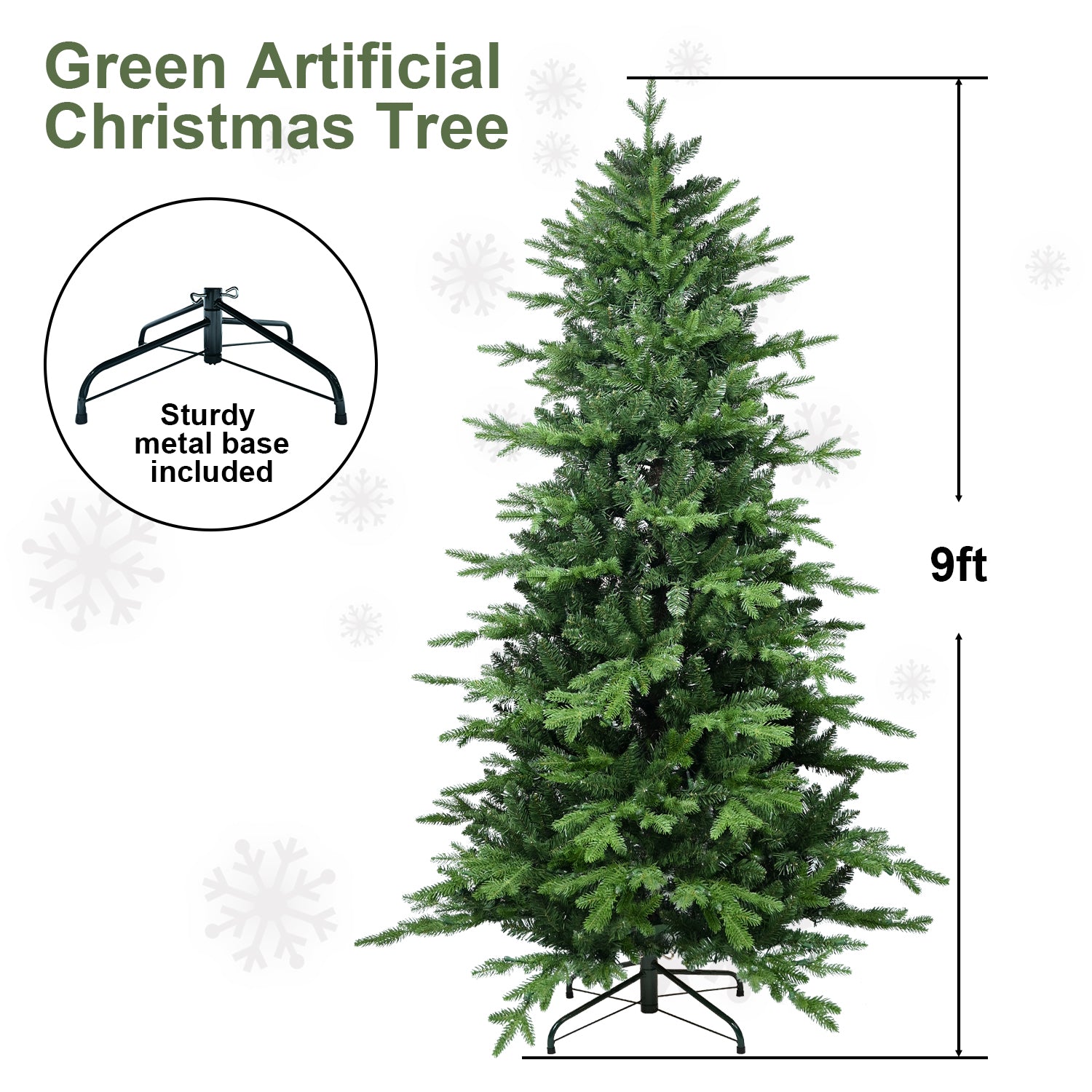 4FT Lush Green PVC+PE Christmas Tree - Full &amp; Realistic Hinged Evergreen with Sturdy Metal Stand, Easy Assembly for Festive Home Decor