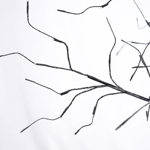 4-6FT Halloween Spooky Tree with 216 Purple LED Lights, Lighted Black Artificial Tree for Indoor Haunted House Decor, Durable Vinyl, Steady Glow