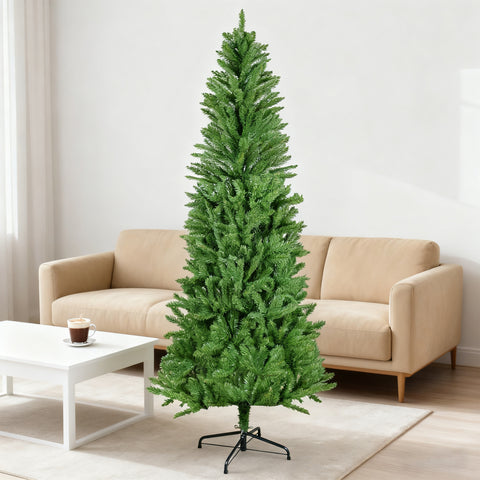 Winga 6FT Classic Pencil Christmas Tree - 72" Slim Green PVC Tree for Small Spaces & Holiday Decor | Dense, Realistic Branches, Easy Assembly, Pet-Safe | Perfect for Halloween & Christmas Indoors