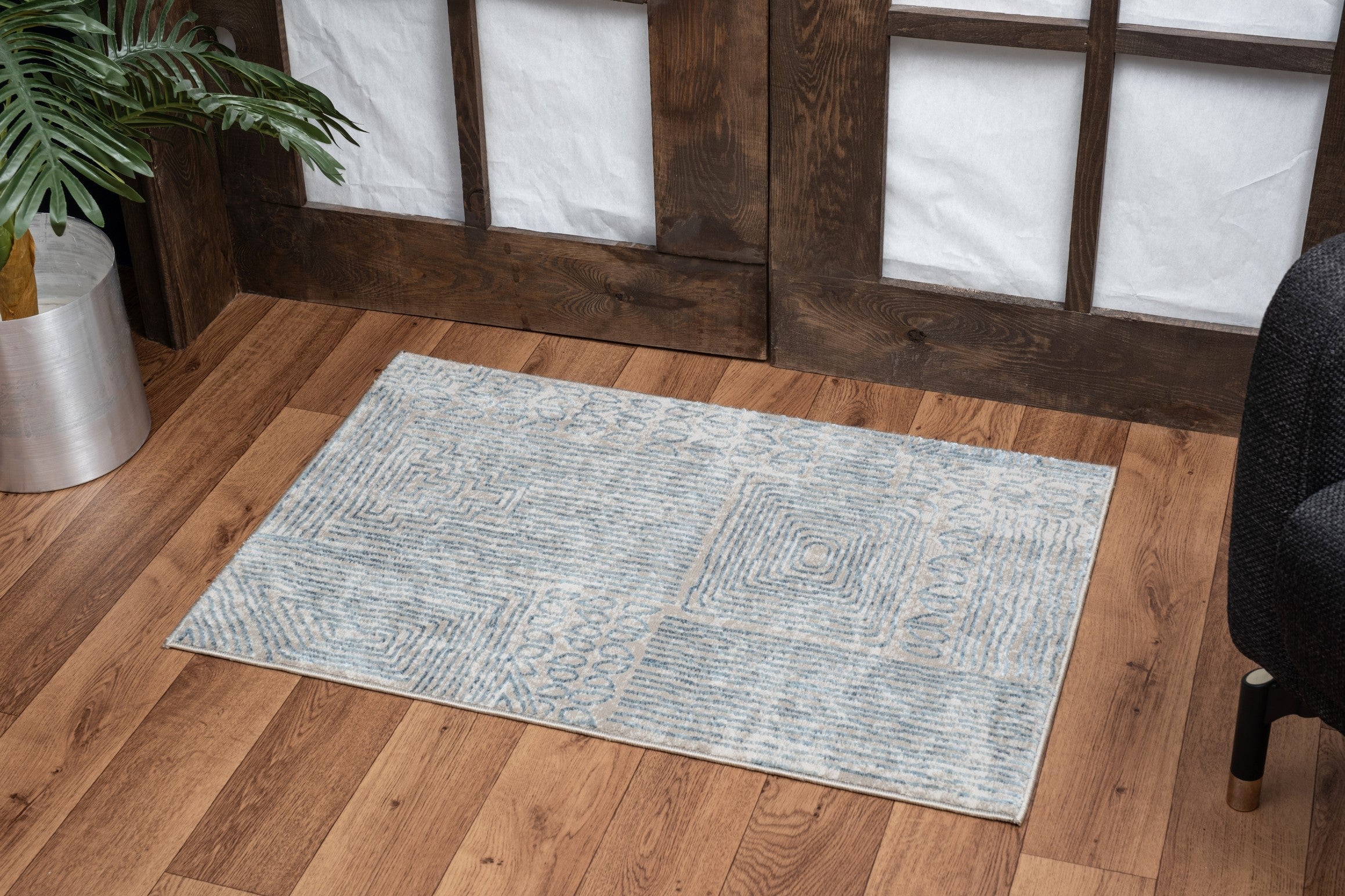 Elegance GC_CNC6009 Blue 7'10" x 10'3" Area Rug - 100% Polyester, Jute Backing, 0.31" Pile, Stain Resistant, Kid & Pet Friendly, Made in Turkey for Living Room, Dining Room, Entryway