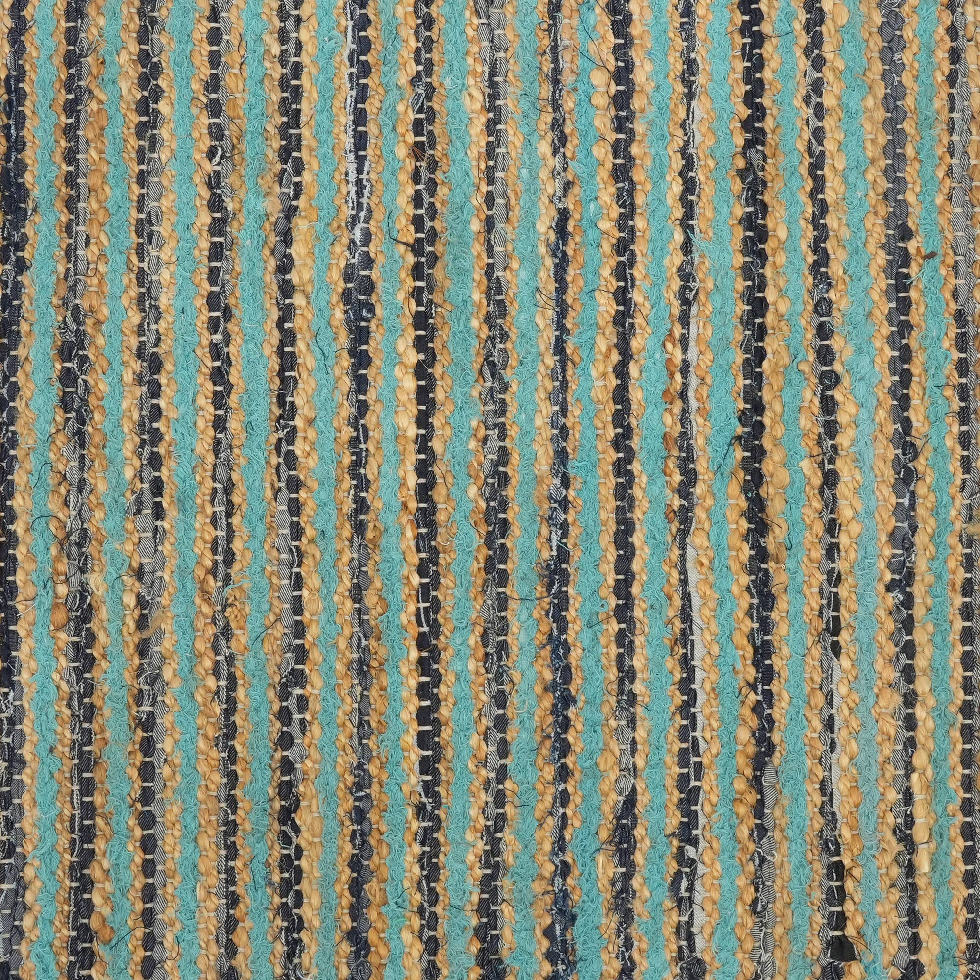 Camelot 36x24" Blue Cotton Blend Scatter Rug - Soft Textured Accent Rug for Living Room, Bedroom, Entryway, Home Décor - Durable Fringed Farmhouse Style