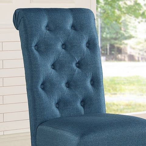 Leviton Urban Style 5-Piece Dark Wash Rubberwood Dining Set: Rectangular Table & 4 Turned-Leg Chairs, Black/Blue, Seats 4, Ideal for Dining Room