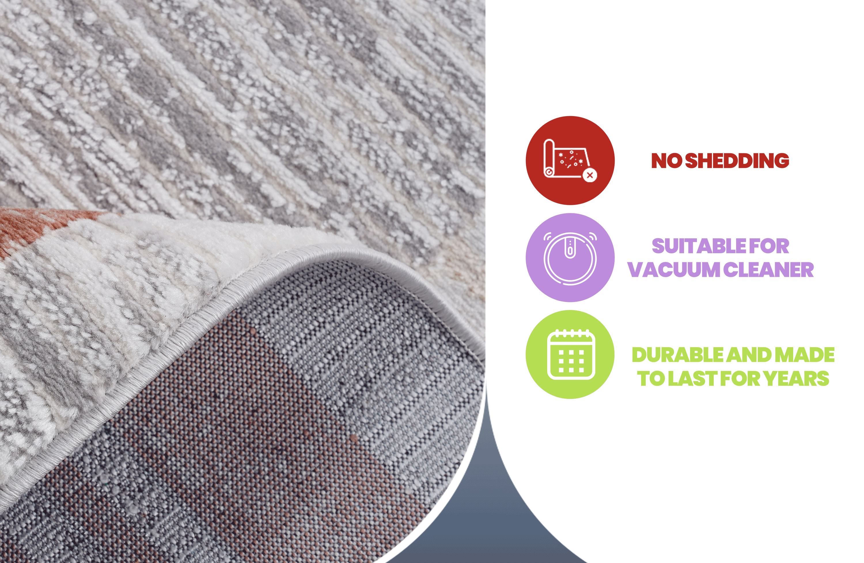 MARFI Collection 5x7 Brown Area Rug - Stain-Resistant, Non-Shedding Polyester for Living Room, Bedroom, Office. Kid & Pet-Friendly, Medium 0.35" Pile, Latex-Free Cotton Backing. Made in Turkey.