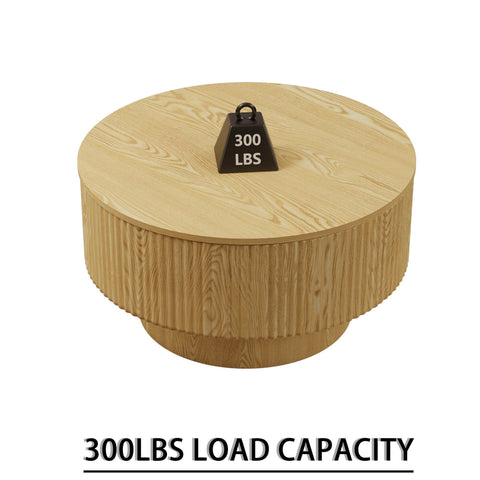 29.5" Modern Round MDF Coffee Table with Storage & 2 Ergonomic PU Dining Chairs - Ring Stripe Design, Black Metal Legs - Ideal for Kitchen, Living Room, Home Office Decor