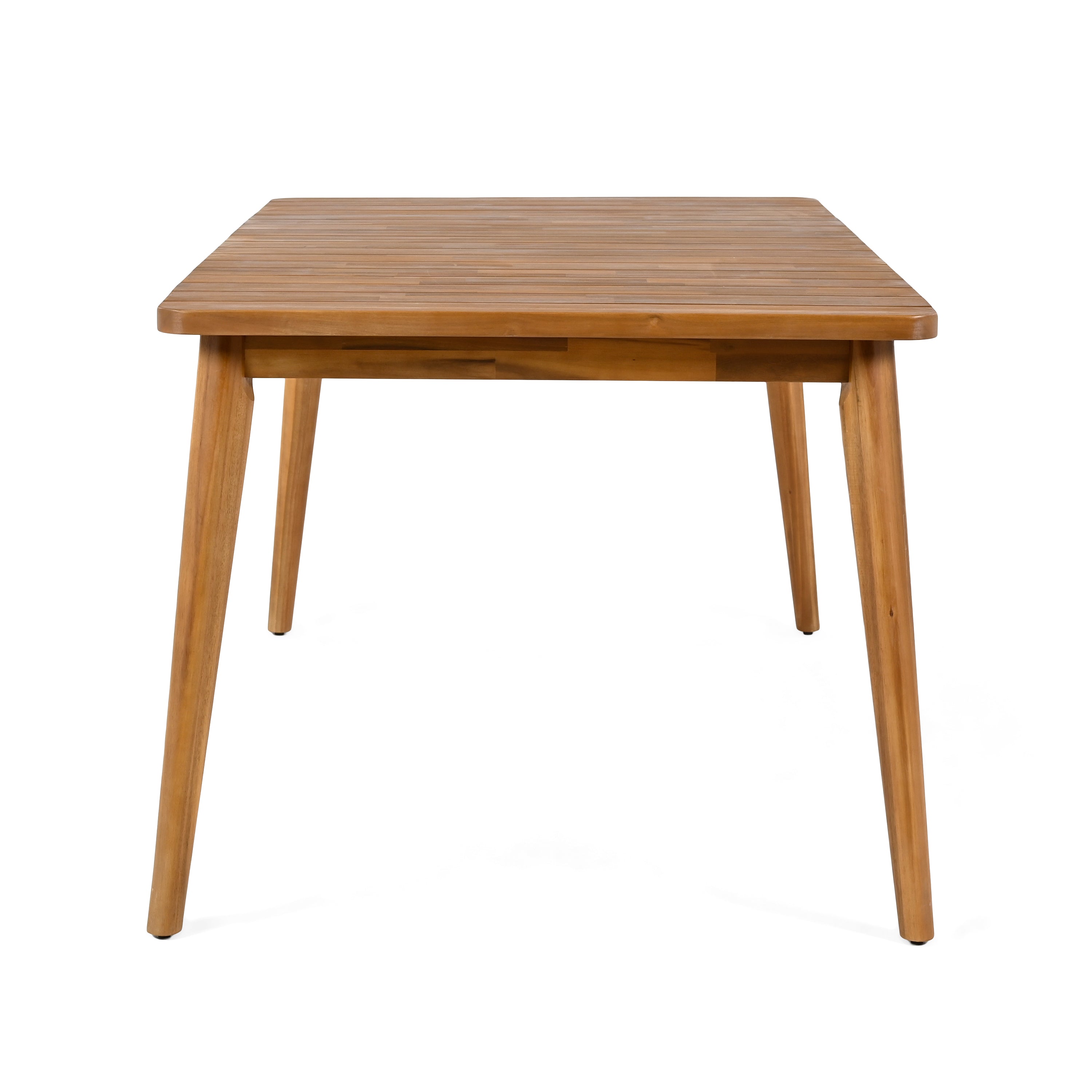 5-Piece Outdoor Patio Dining Set: 63" Acacia Wood Slatted Table & 4 Mix Mocha PE Rattan Chairs with Teak Wood Frames – Durable, Stylish & Easy Assembly for Garden & Backyard Gatherings