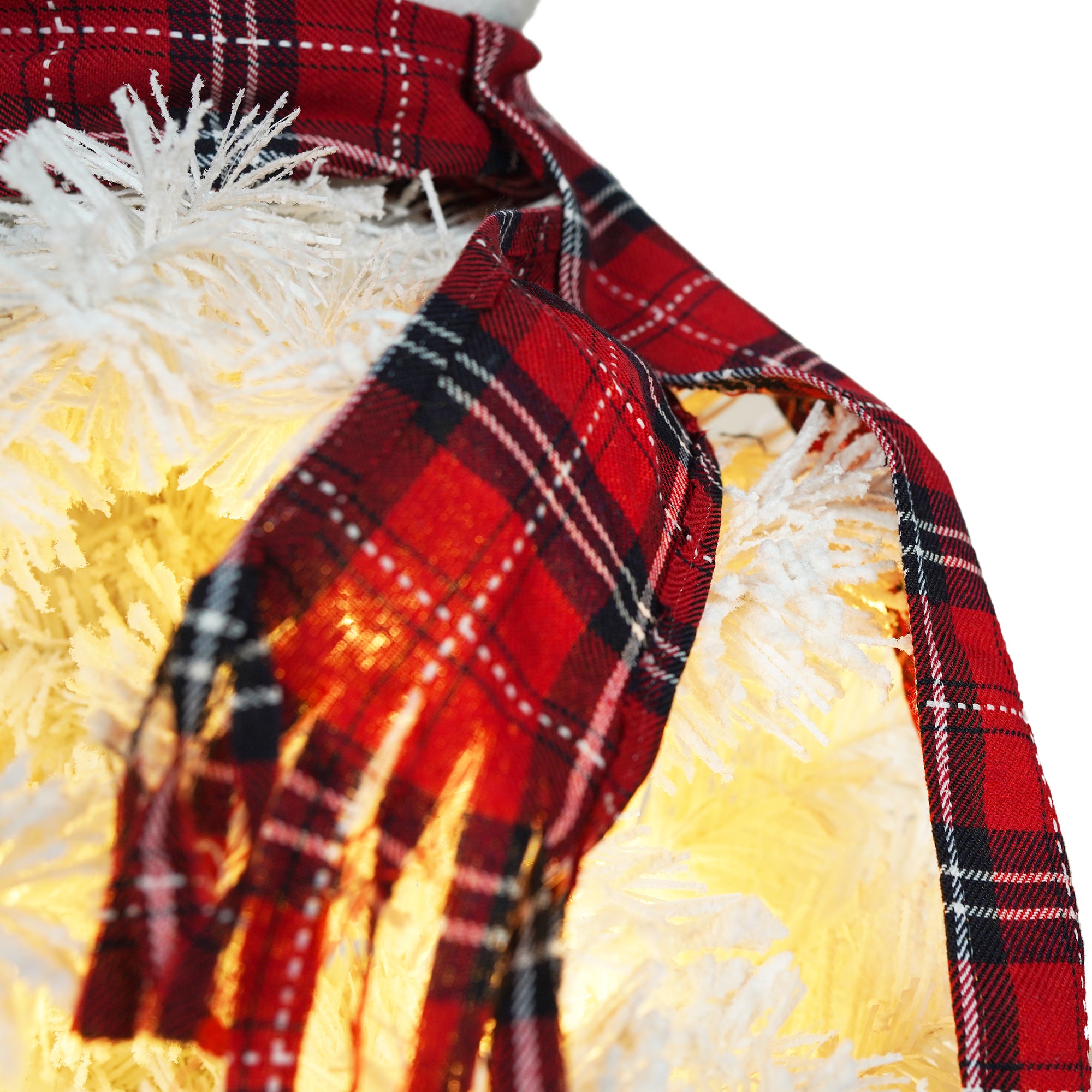 4ft Snowman Christmas Tree - Pre-lit Artificial Xmas Tree with 100 Warm White LED Lights, 380 PVC Branch Tips - Perfect for Indoor/Outdoor Holiday Decor