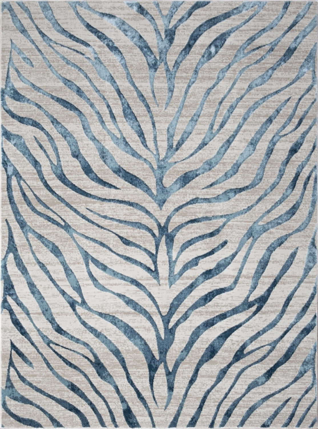 Elegance GC_CNC6006 Blue 5'3" x 7'3" Area Rug | Soft Polyester Animal Skin Pattern, Stain Resistant, Durable for High Traffic, Kid & Pet Friendly, 0.31" Pile Height, Made in Turkey