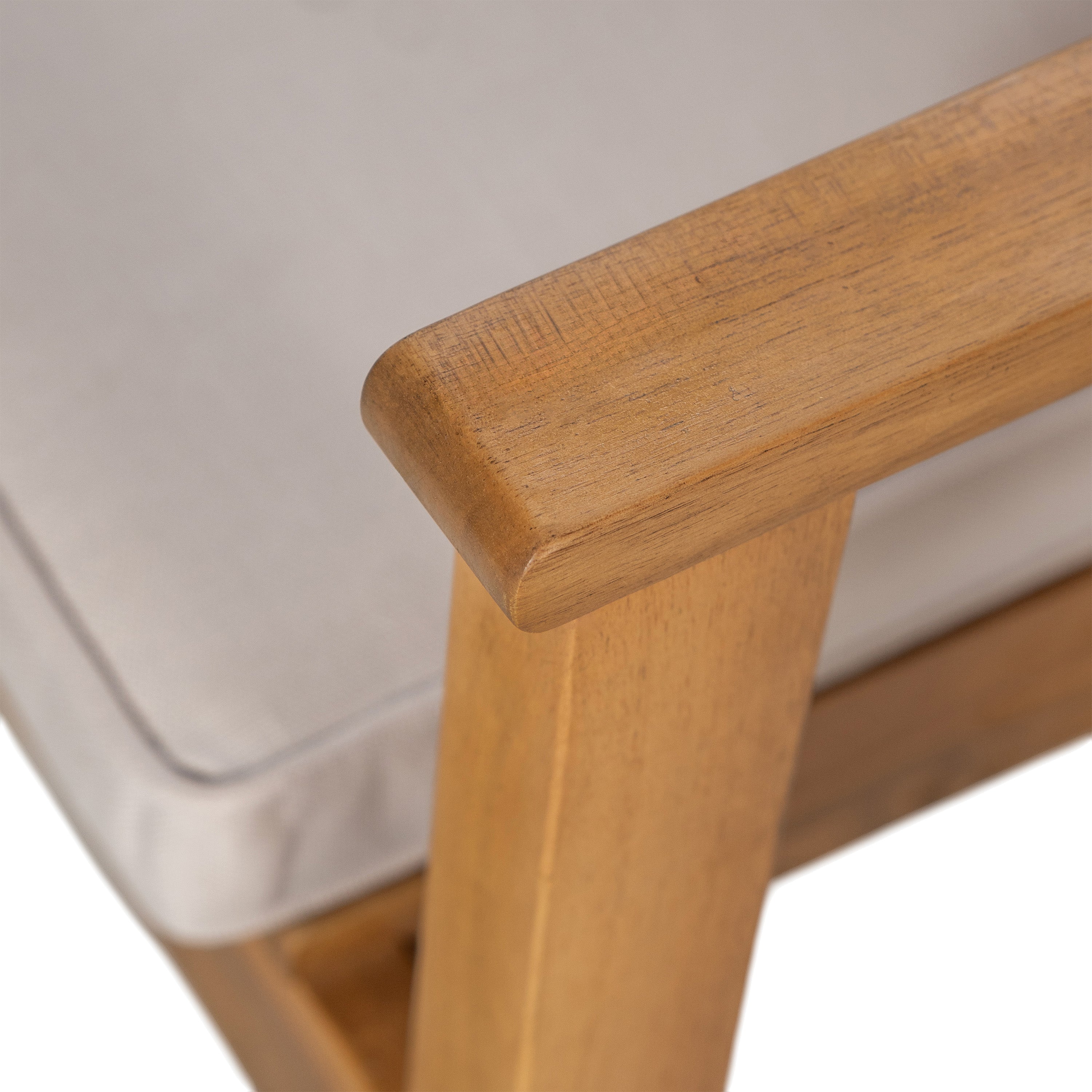 Durable 5-Piece Acacia Wood Patio Furniture Set: Natural Table & 4 Beige Cushioned Chairs for Outdoor Dining, Garden, Deck - Heavy-Duty, All-Weather, 69" Table, 400lb Chairs