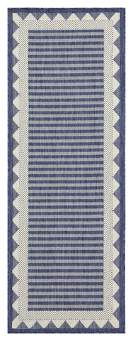 Sunshine Collection GC_HAR2013 Blue 5'3"x7'3" Indoor/Outdoor Area Rug - Stain Resistant Polypropylene, Flatweave, Easy Clean Patio Deck Living Room