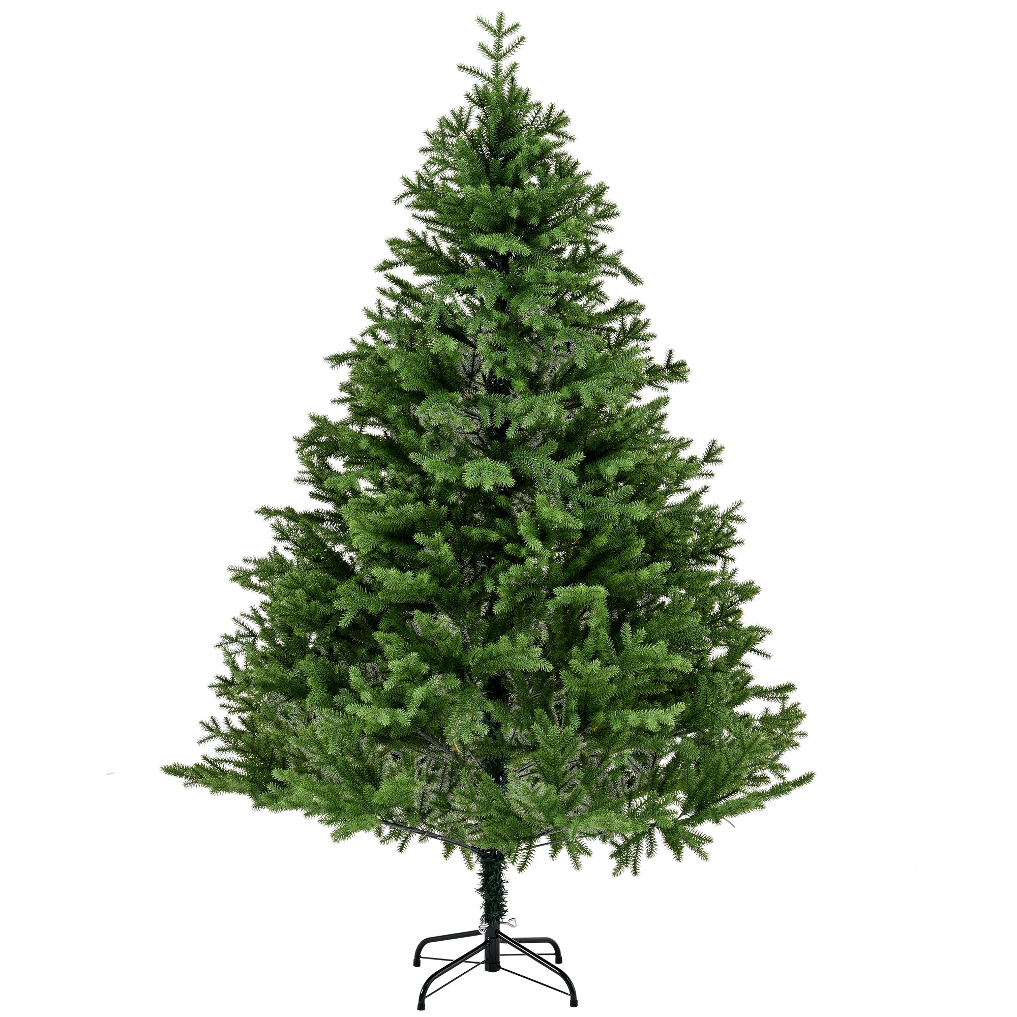 Premium 7FT Realistic Spruce Christmas Tree | Full PE Needles, Hinged Branches for Easy Setup | Lush Green, Unlit, Reusable | Indoor Holiday Decor, Sturdy Metal Stand Included
