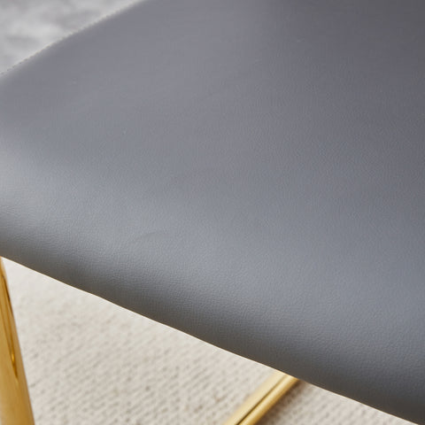 Modern Minimalist Dining Table Set with Imitation Marble Glass Top &amp; U-Bracket Legs - Seats 4-8 - Black &amp; Gold MDF - Perfect for Dining &amp; Living Rooms