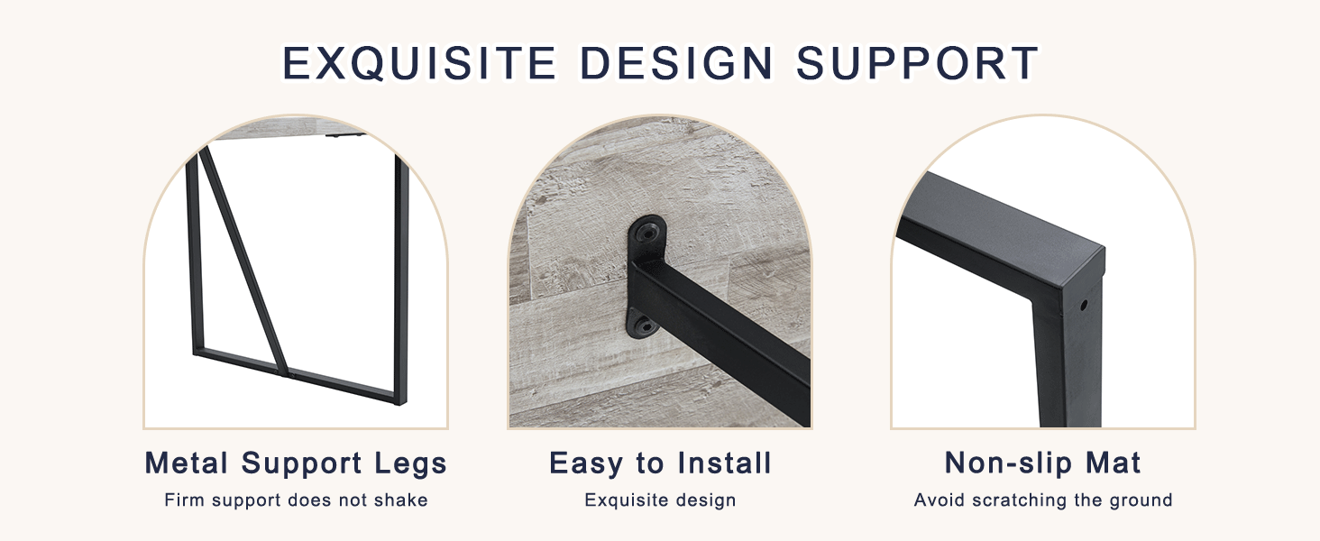 Table and chair set.A minimalist retro rectangular dining table with a specially textured top and black metal legs.Paired With 4 Black Artificial PU Chairs With Curved Widened Cushion Design.