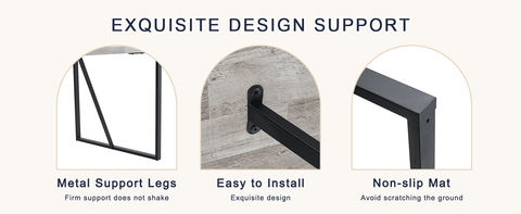 Table and chair set.A minimalist retro rectangular dining table with a specially textured top and black metal legs.Paired With 4 Black Artificial PU Chairs With Curved Widened Cushion Design.